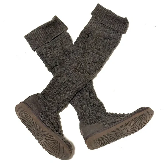 Rare UGG Over The Knee Twisted Knit Boots - Picture 1 of 7
